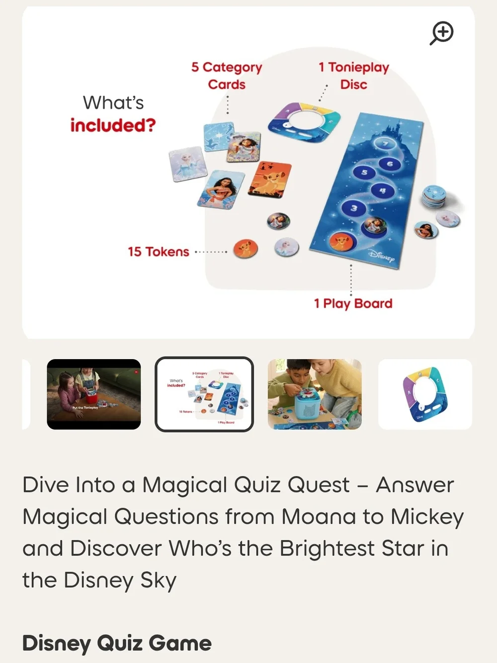 Tonies Disney Quiz Kingdom Game – Toniebox 2 Only